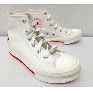 Converse Girl's Chuck Taylor All Star Eva Lift Hi Top Shoes A10717C White Sz 1